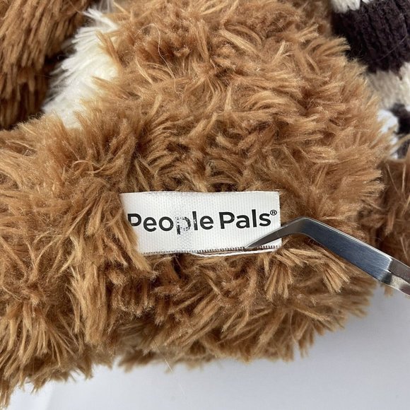 People Pals Brown Moose 10" Plush Reindeer Stuffed Animal Striped Scarf - Picture 5 of 6